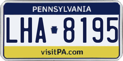 PA license plate LHA8195