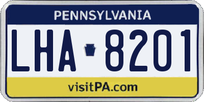 PA license plate LHA8201