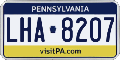 PA license plate LHA8207