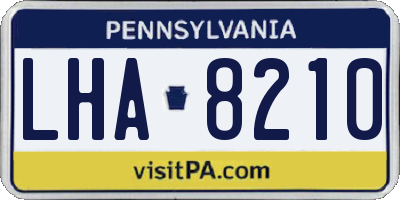 PA license plate LHA8210