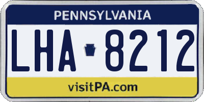 PA license plate LHA8212