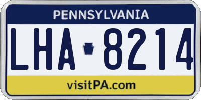 PA license plate LHA8214