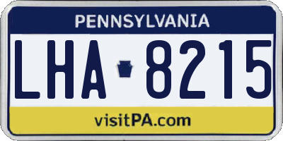 PA license plate LHA8215