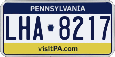 PA license plate LHA8217