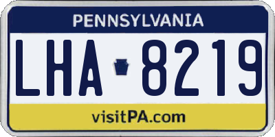 PA license plate LHA8219
