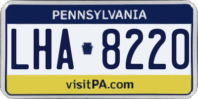 PA license plate LHA8220