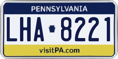 PA license plate LHA8221