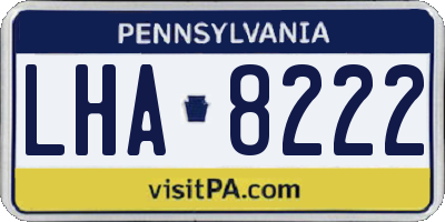 PA license plate LHA8222