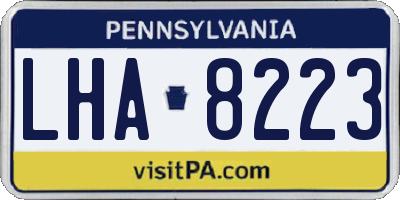 PA license plate LHA8223