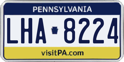 PA license plate LHA8224
