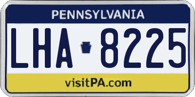 PA license plate LHA8225