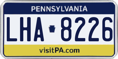 PA license plate LHA8226