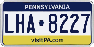 PA license plate LHA8227