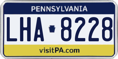 PA license plate LHA8228