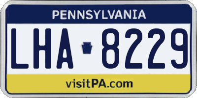 PA license plate LHA8229