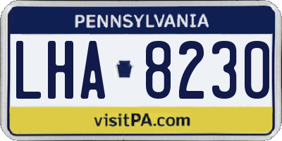 PA license plate LHA8230