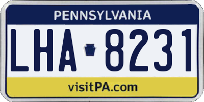PA license plate LHA8231