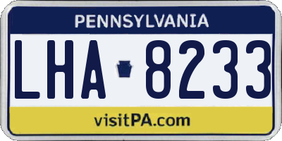 PA license plate LHA8233