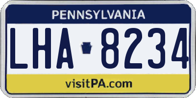PA license plate LHA8234