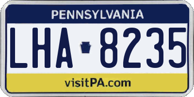 PA license plate LHA8235