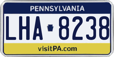 PA license plate LHA8238
