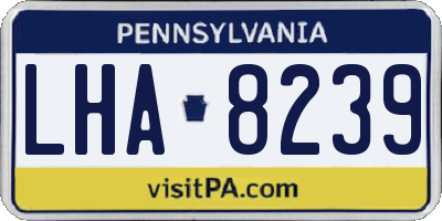 PA license plate LHA8239