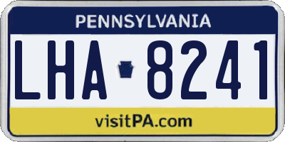PA license plate LHA8241