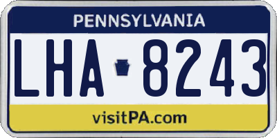 PA license plate LHA8243