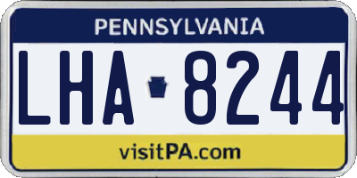 PA license plate LHA8244