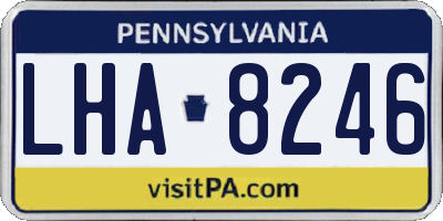 PA license plate LHA8246