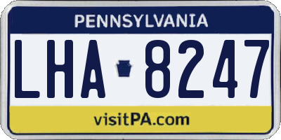 PA license plate LHA8247