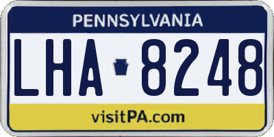 PA license plate LHA8248