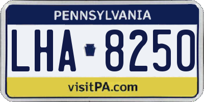 PA license plate LHA8250