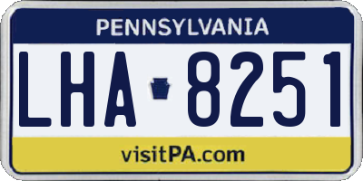 PA license plate LHA8251