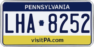 PA license plate LHA8252