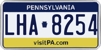 PA license plate LHA8254