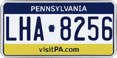 PA license plate LHA8256
