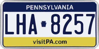 PA license plate LHA8257