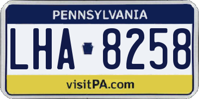 PA license plate LHA8258