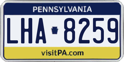 PA license plate LHA8259