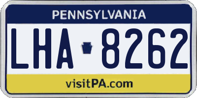 PA license plate LHA8262
