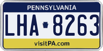 PA license plate LHA8263