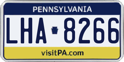 PA license plate LHA8266