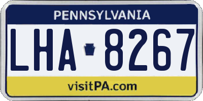 PA license plate LHA8267