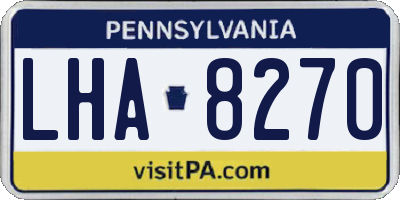 PA license plate LHA8270