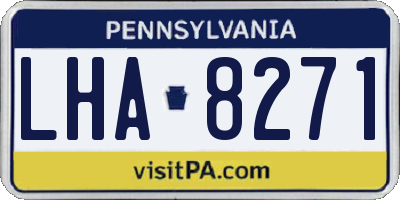 PA license plate LHA8271