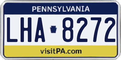 PA license plate LHA8272