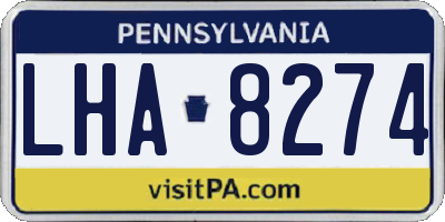 PA license plate LHA8274