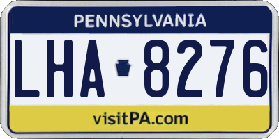 PA license plate LHA8276