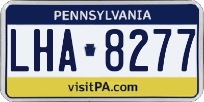 PA license plate LHA8277
